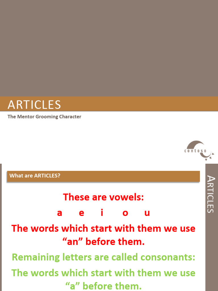 Understanding Articles in English Grammar | PDF
