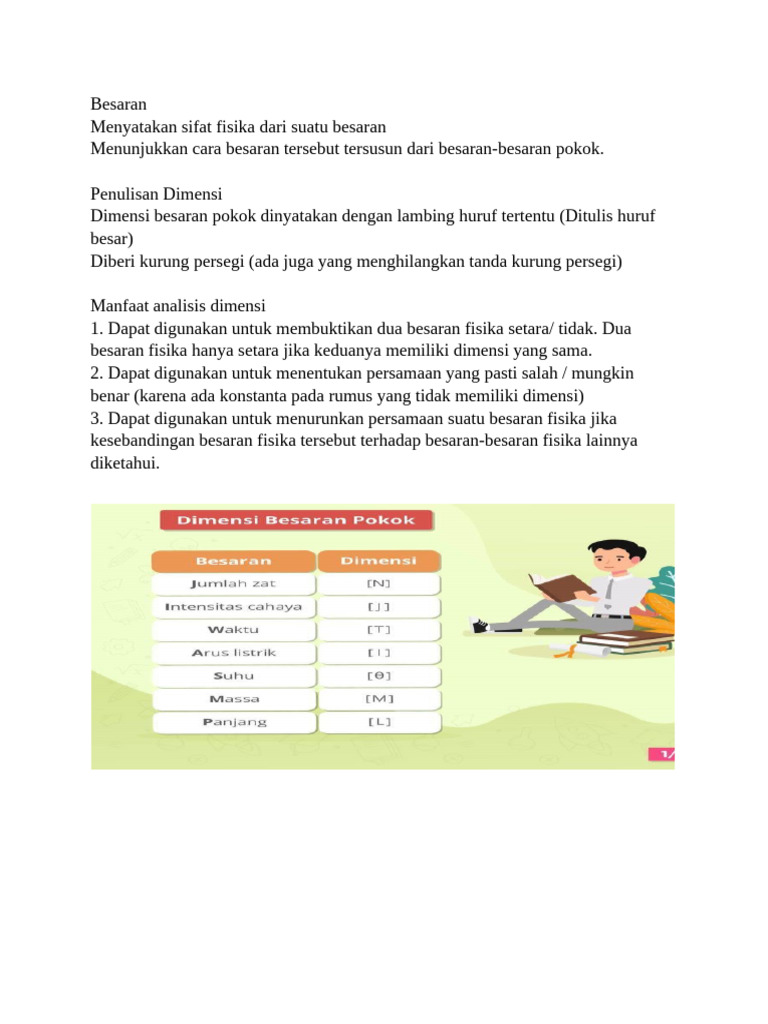 Dimensi dan Analisis Besaran Fisika | PDF