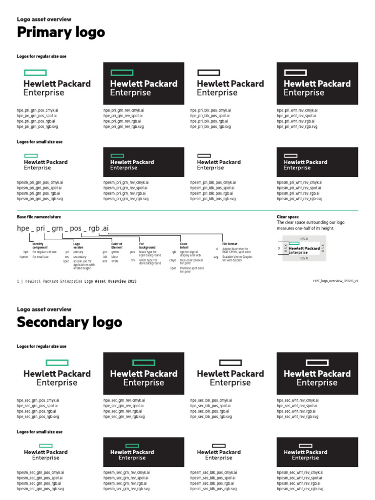 HPE Logo Overview 03-12-2015 | PDF | Rgb Color Model | Adobe Illustrator