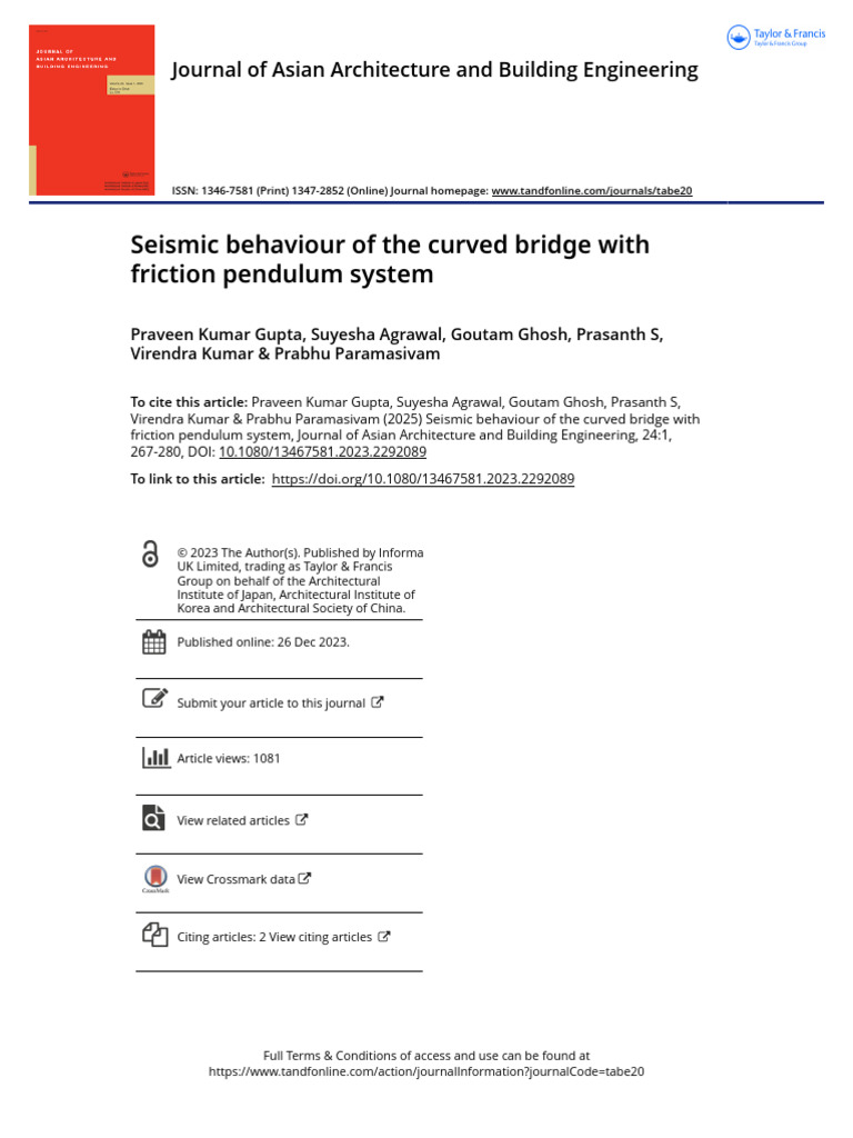 Seismic Behaviour of The Curved Bridge With Friction Pendulum System ...
