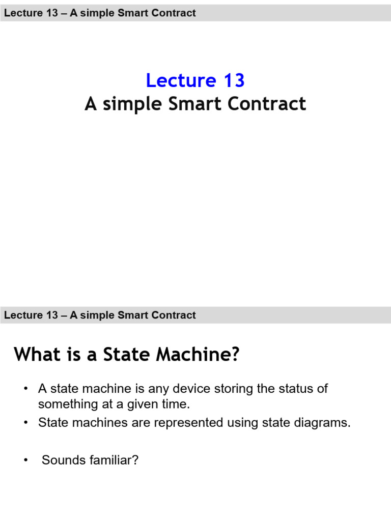 Simple Ethereum Smart Contract Example | PDF | Computing | Computer Science