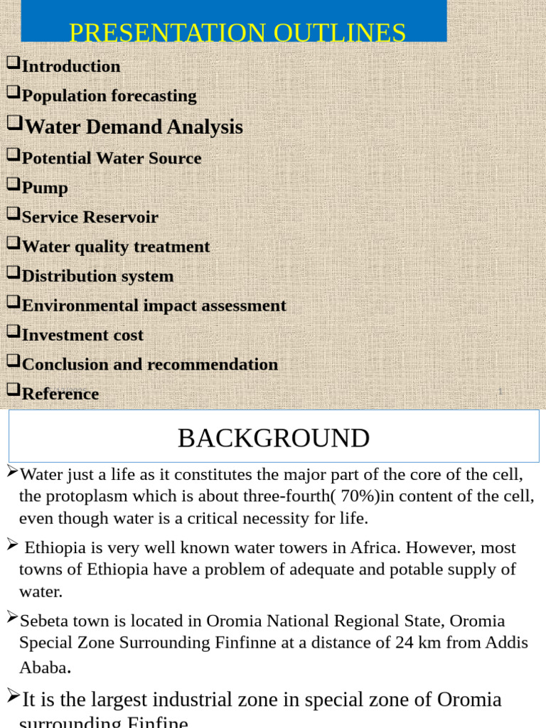 Final Project Sebeta Town | PDF | Pump | Water