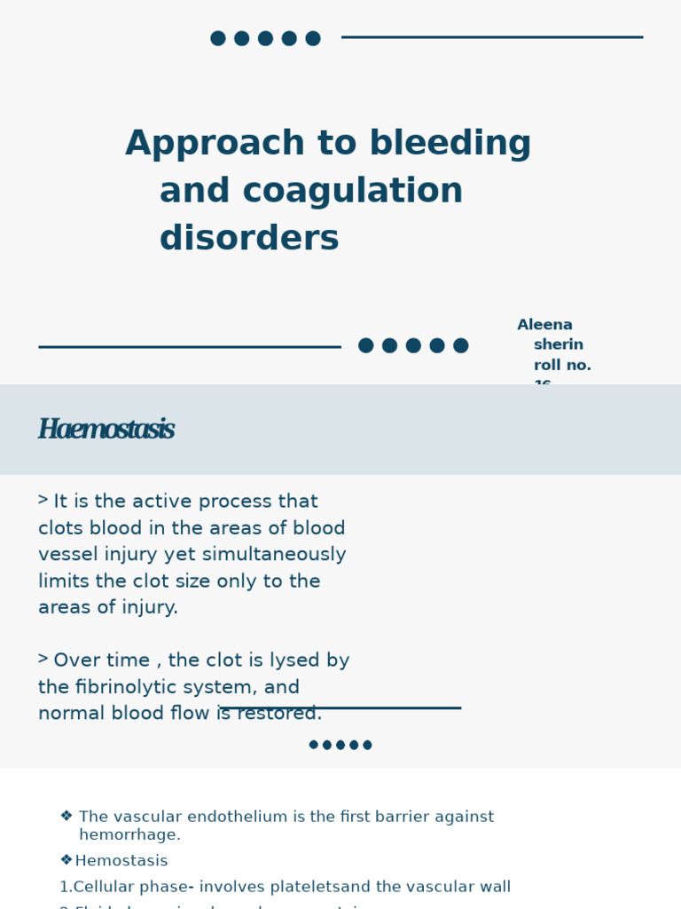 Understanding Bleeding and Coagulation Disorders | PDF | Coagulation ...