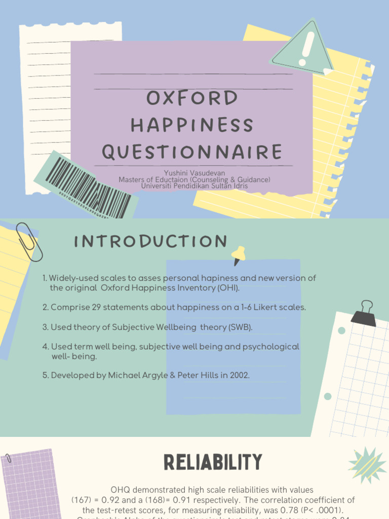 Ohq Slide | PDF | Positive Psychology | Evaluation Methods