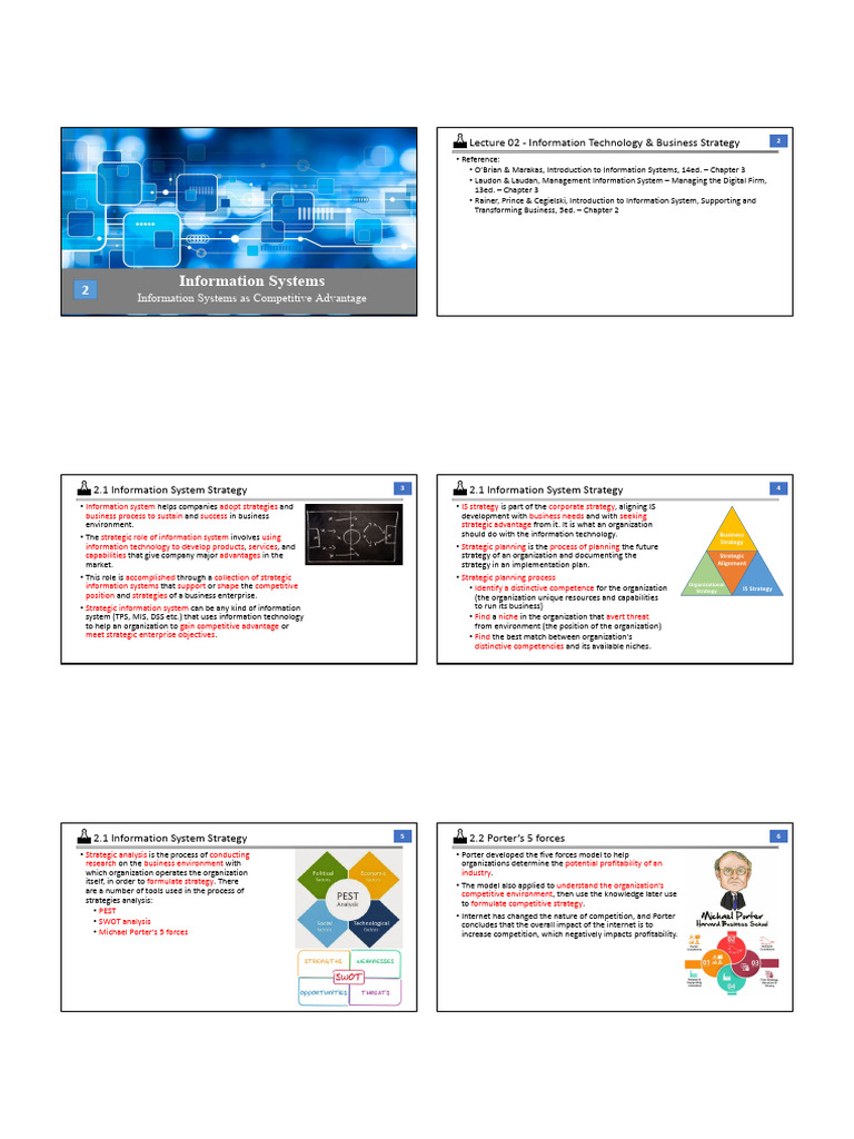 Information Systems for Competitive Advantage | PDF | Strategic ...