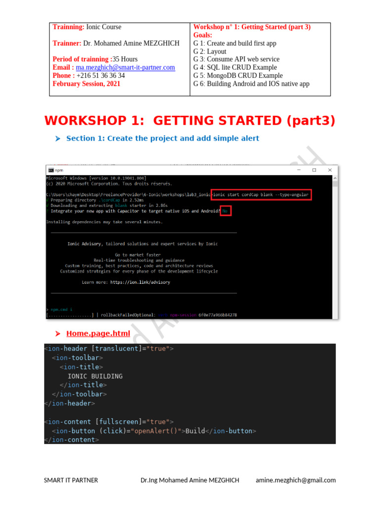 Workshop 1 Ionic Part3 | PDF | Android (Operating System) | Mobile App