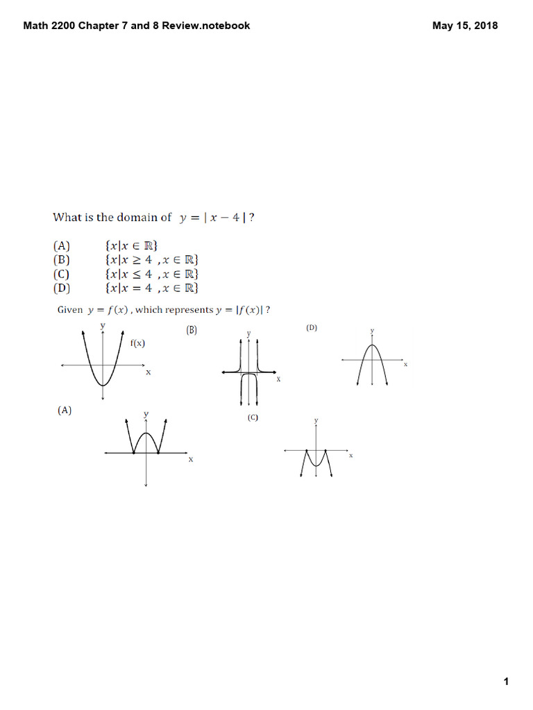 Math 2200 Chapters 7 & 8 Review Guide | PDF