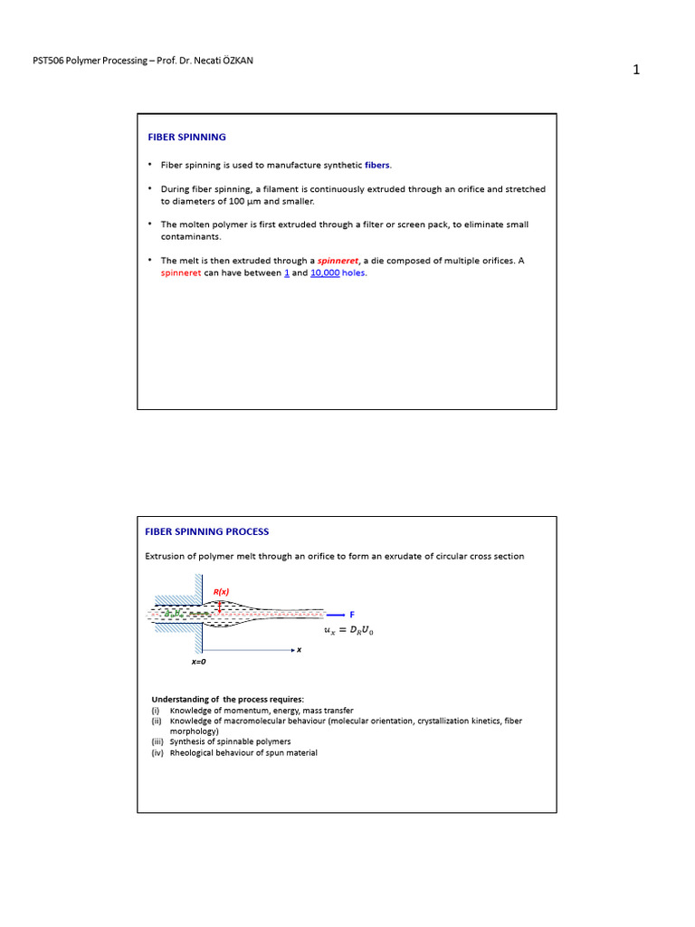 Fiber Spinning Process in Polymer Manufacturing | PDF | Euclidean ...