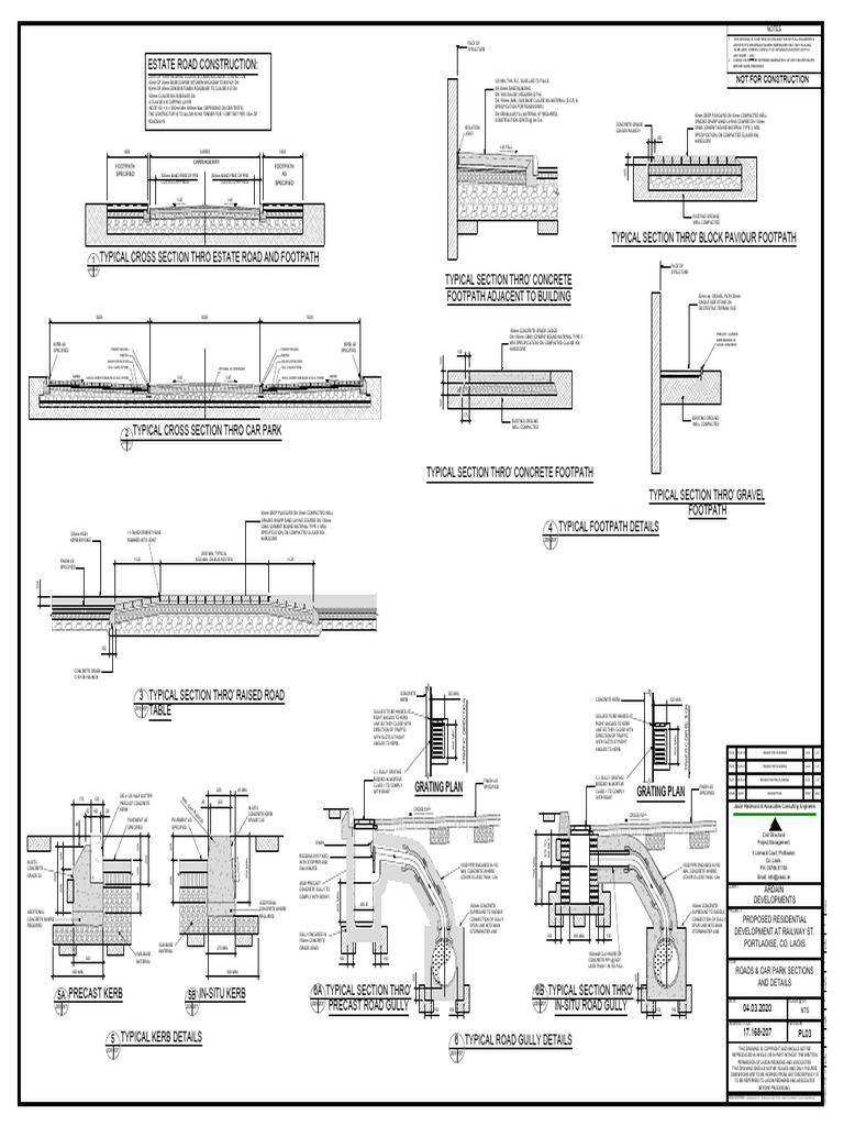Road and Footpath Construction Details | PDF | Concrete | Sidewalk