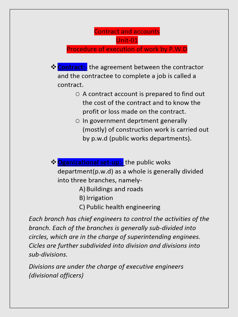 P.W.D Contract Execution Procedures | PDF | Employment | Arbitration