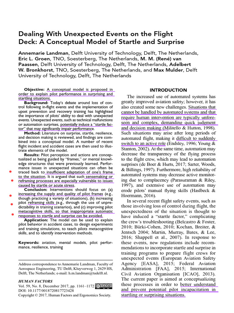 Dealing With Unexpected Events ++ | PDF | Perception | Stress (Biology)