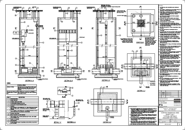SD 8-4-321 Rev 2 Vortex Manhole and Shaft GA Typical Details - Square ...