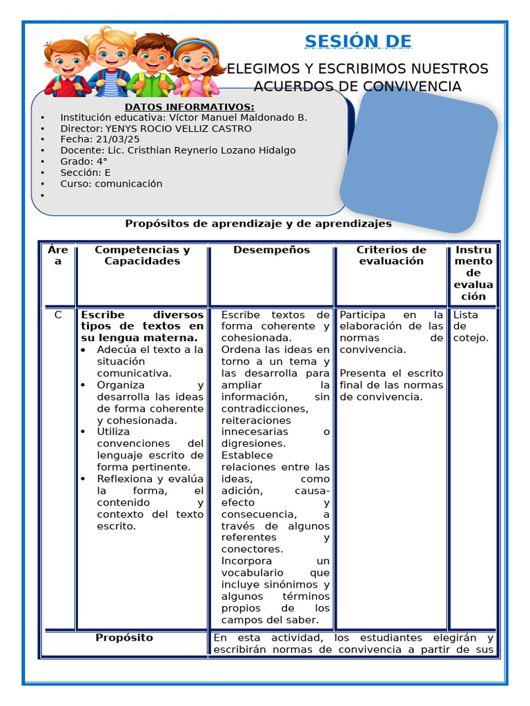 Normas de Convivencia en el Aula | PDF | Salón de clases
