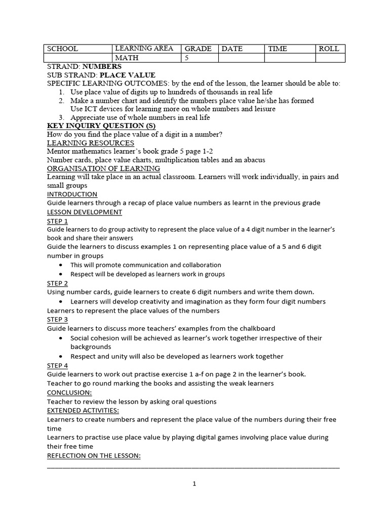 GR 5 Term 2 Mathematics Lesson Plans | PDF | Learning | Mentorship