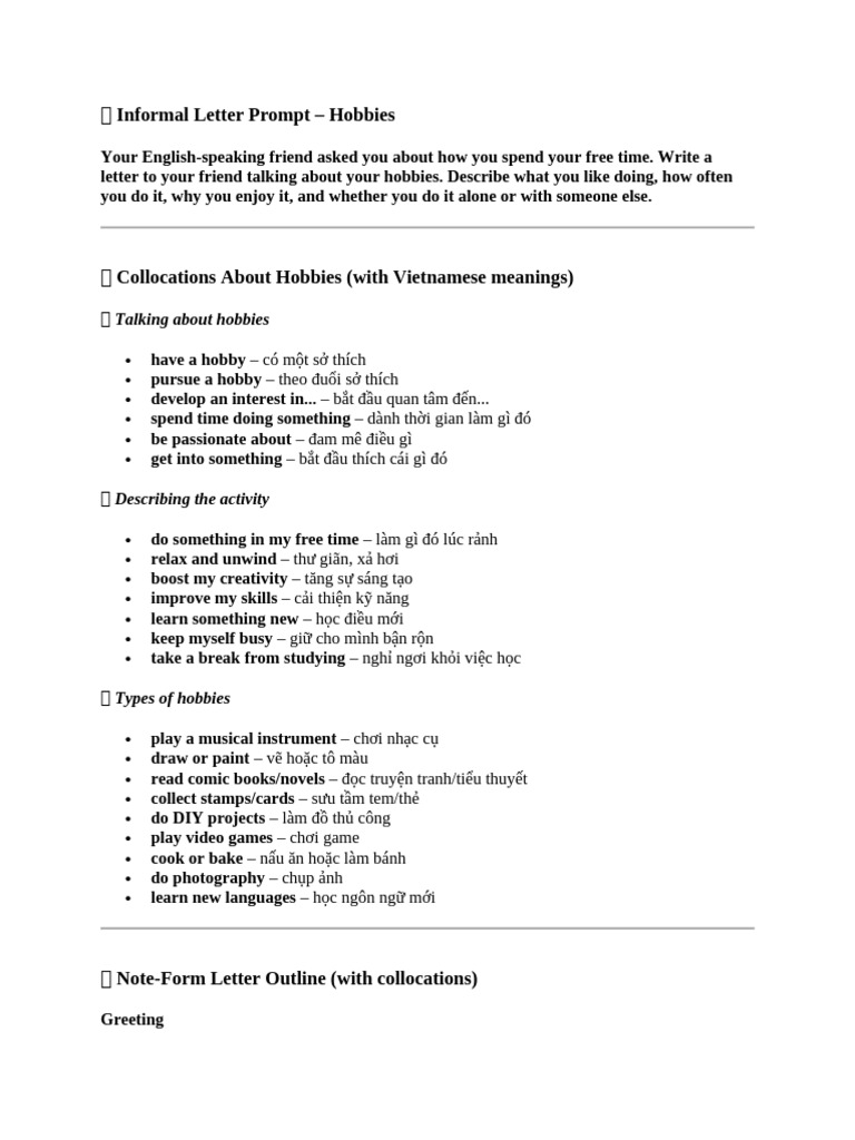 Informal Letter 11 | PDF