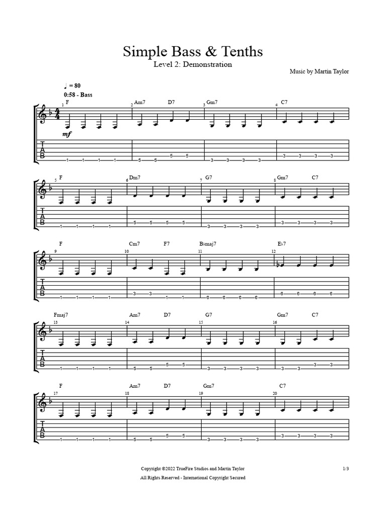 Simple Bass Tenths Level 2 | PDF