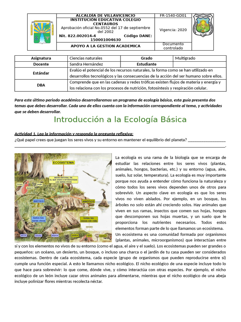 Ecología Básica: Recursos y Ecosistemas | PDF | Ecología | Ecosistema