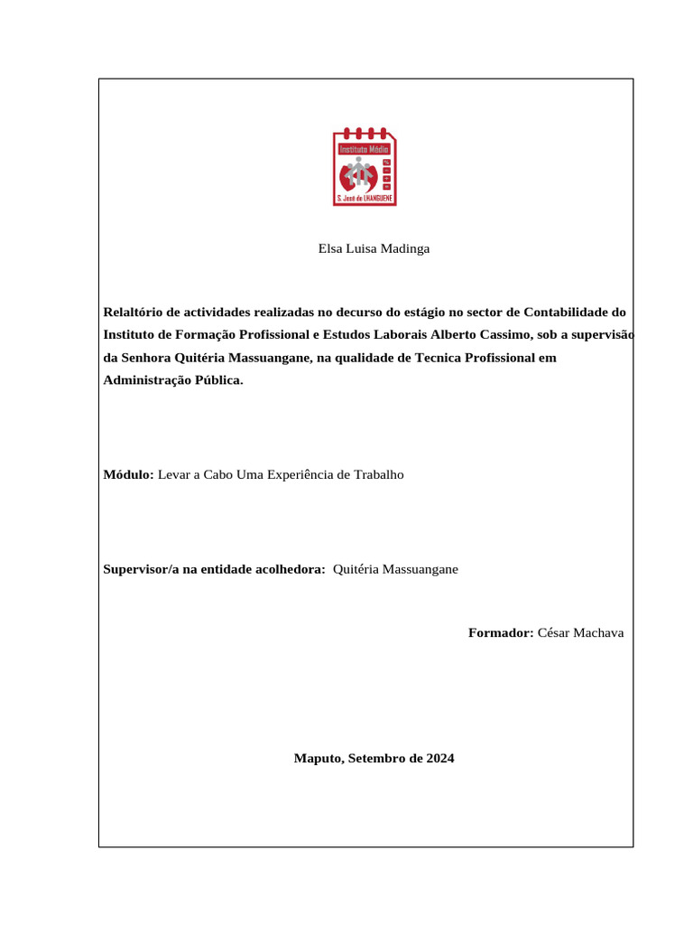 Relatório de Estágio em Contabilidade | PDF