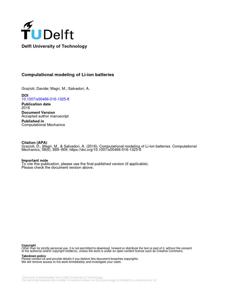 Computational Modeling of Li-Ion Batteries | PDF | Lithium Ion Battery ...