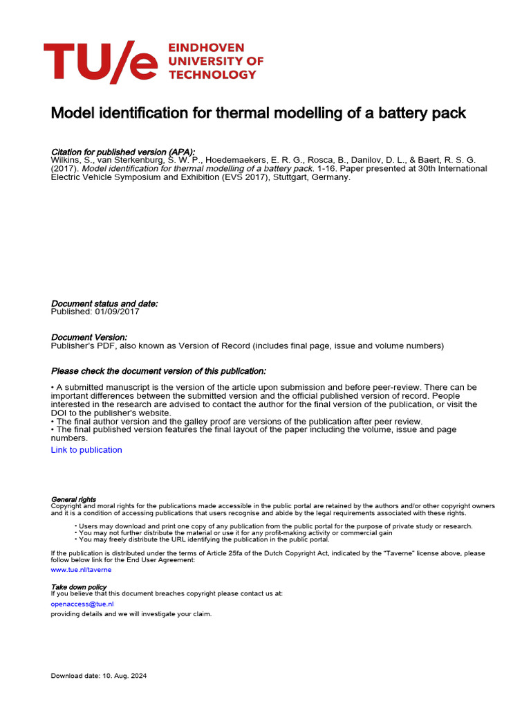 Thermal Modelling of Battery Packs | PDF | Heat | Electricity