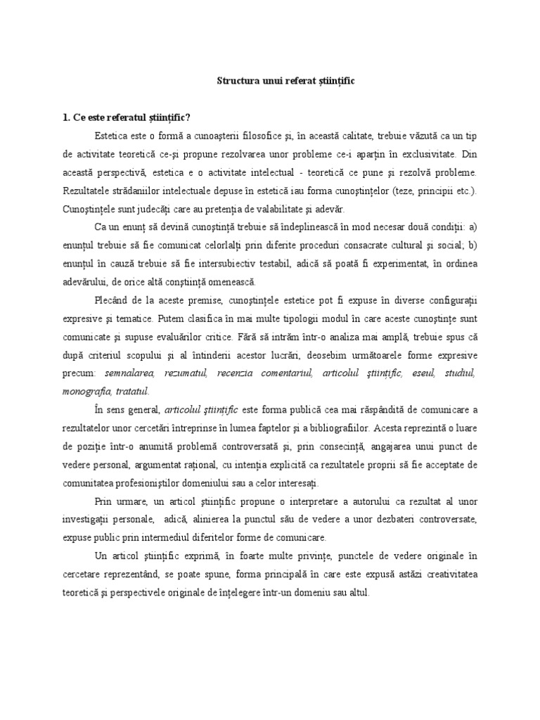 Structura Unui Referat | PDF