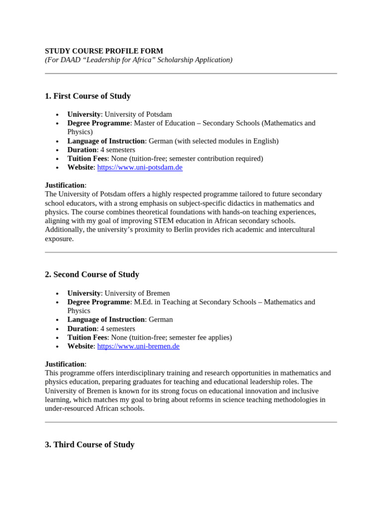DAAD Course Profile for STEM Education | PDF | University | Intelligence