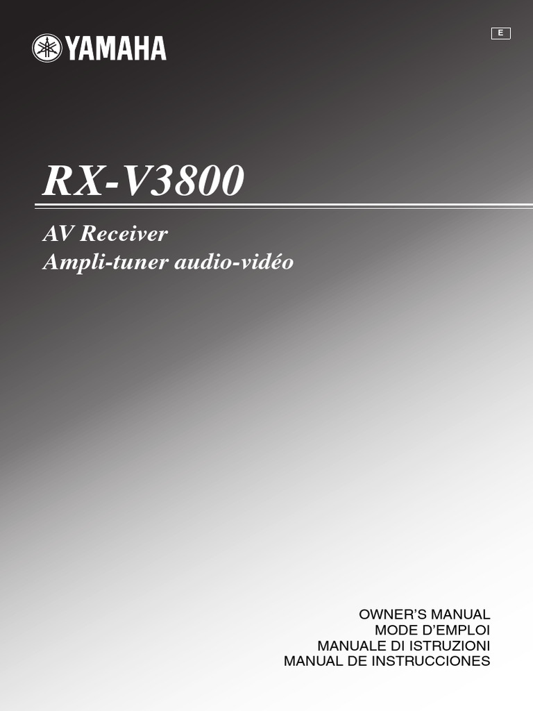 RX-V3800 AV Receiver Owner's Manual | PDF | Video | Electronics