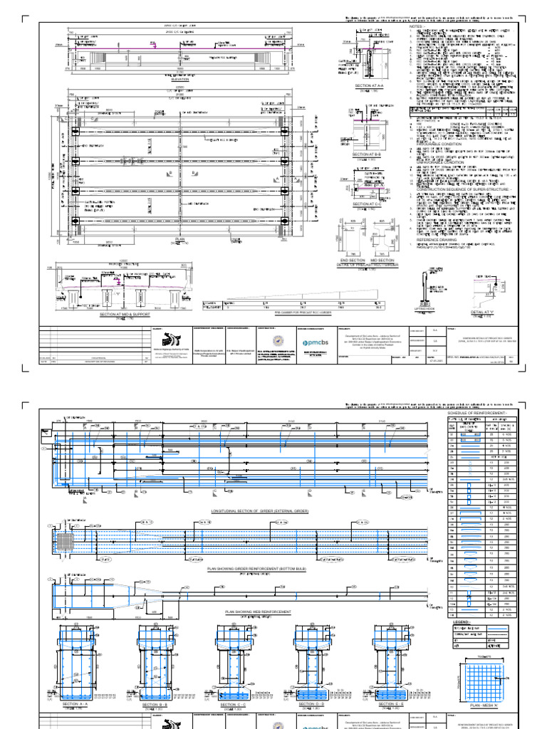 RCC Girder Reinforcement Details at 384+500 | PDF | Land Transport ...
