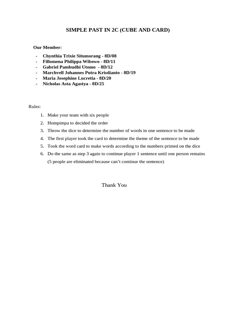 Simple Past in 2C | PDF