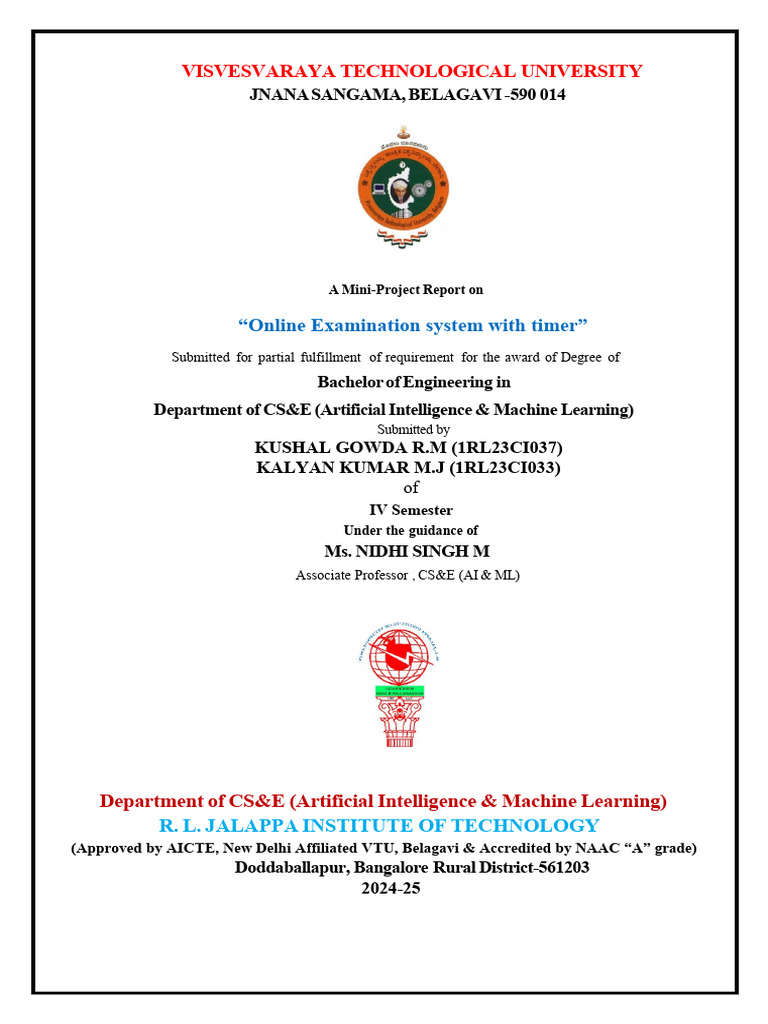 Online Exam System with Timer | PDF | Artificial Intelligence ...