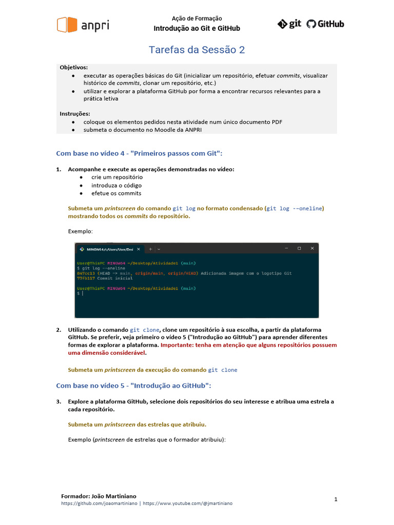 Introdução ao Git e GitHub: Atividades | PDF