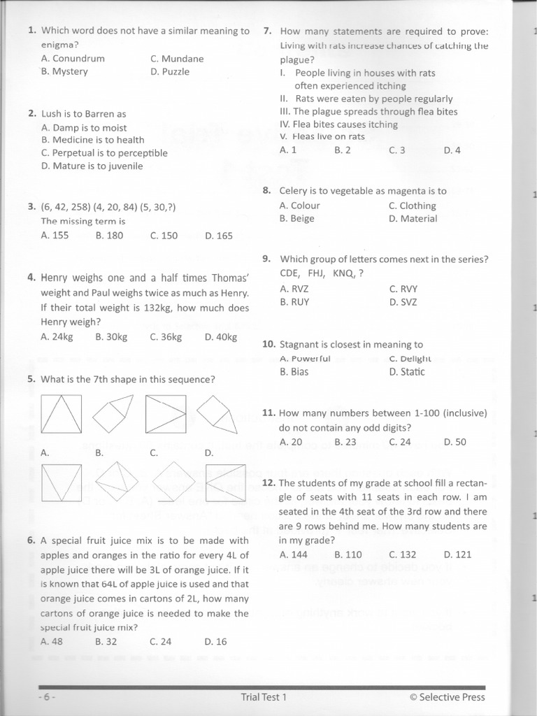 Special GA Test 1 | PDF