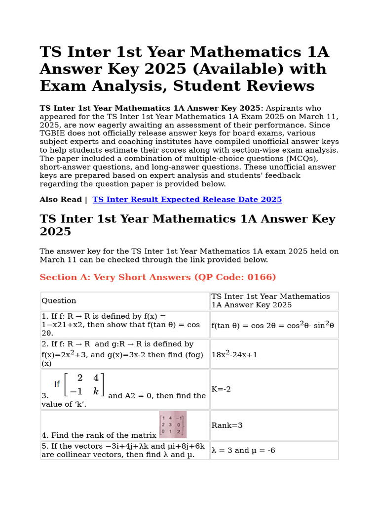 Collegedekho 250507 095023 | PDF | Mathematics | Algebra