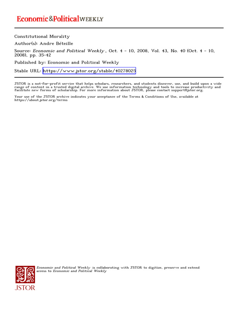 Understanding Constitutional Morality | PDF | Democracy | Political ...