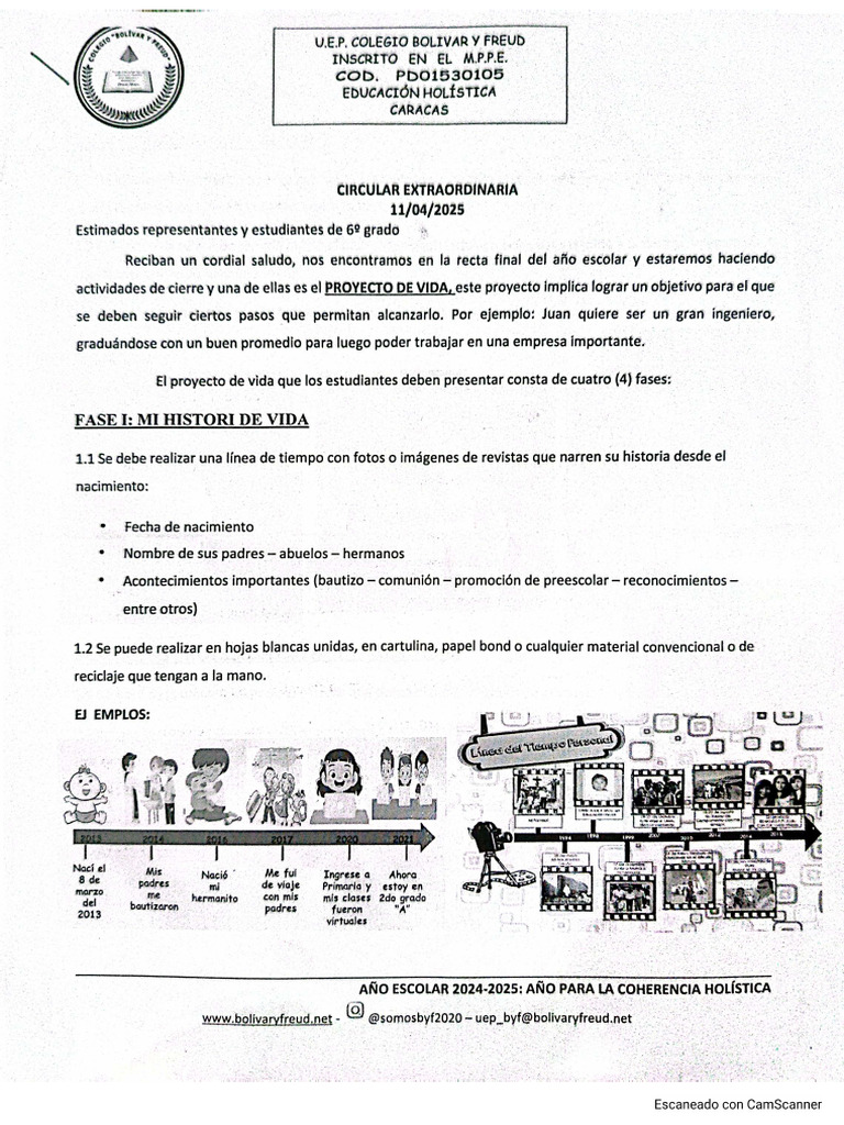 Pautas para El Proyecto de Vida 6to Grado | PDF