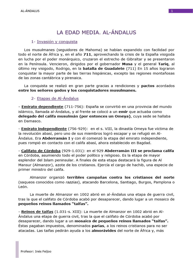 Historia de Al-Ándalus en la Edad Media | PDF | Al Andalus | Edades medias