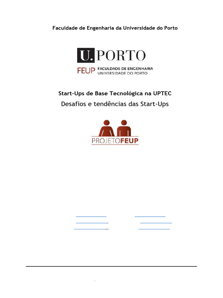 Start-Ups Tecnológicas na UPTEC: Desafios | PDF | Empresa Startup ...