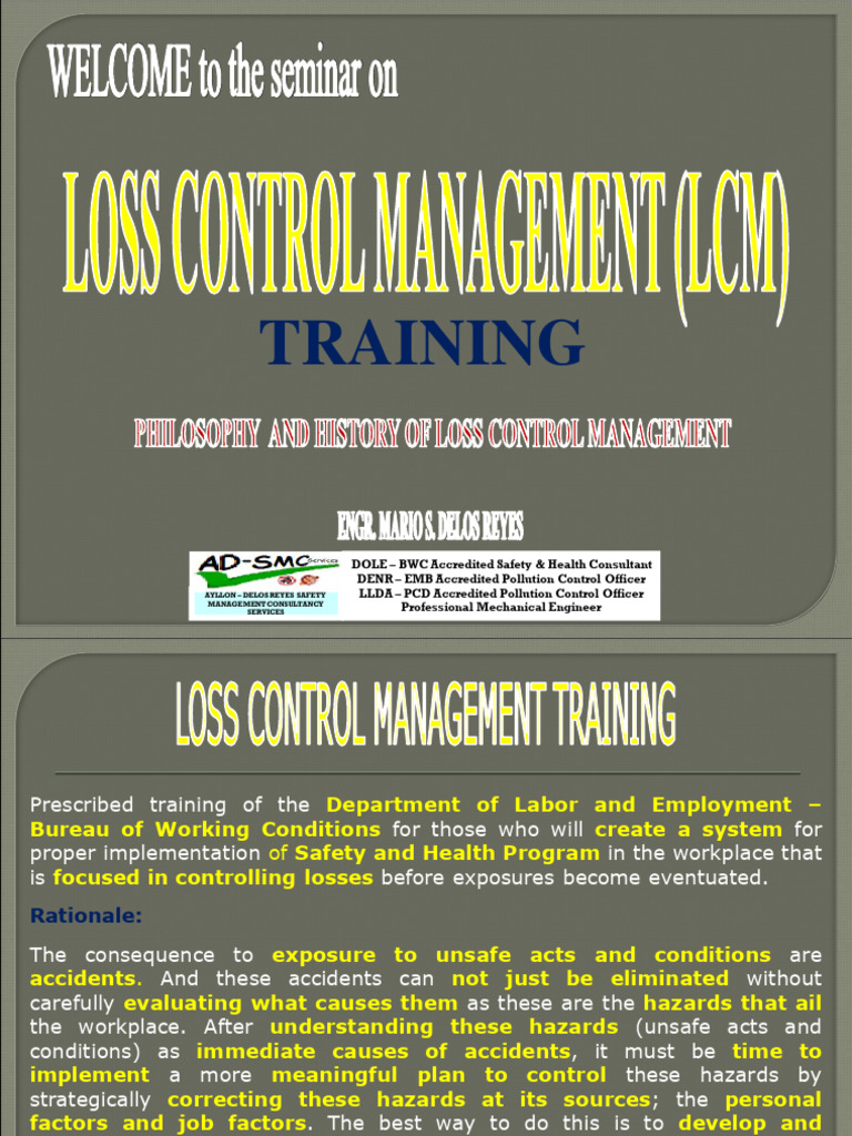 Topic 01 - Philosophy & History of LCM | PDF | Risk | Traffic Collision