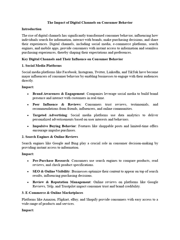 The Impact of Digital Channels On Consumer Behavior | PDF | Consumer ...