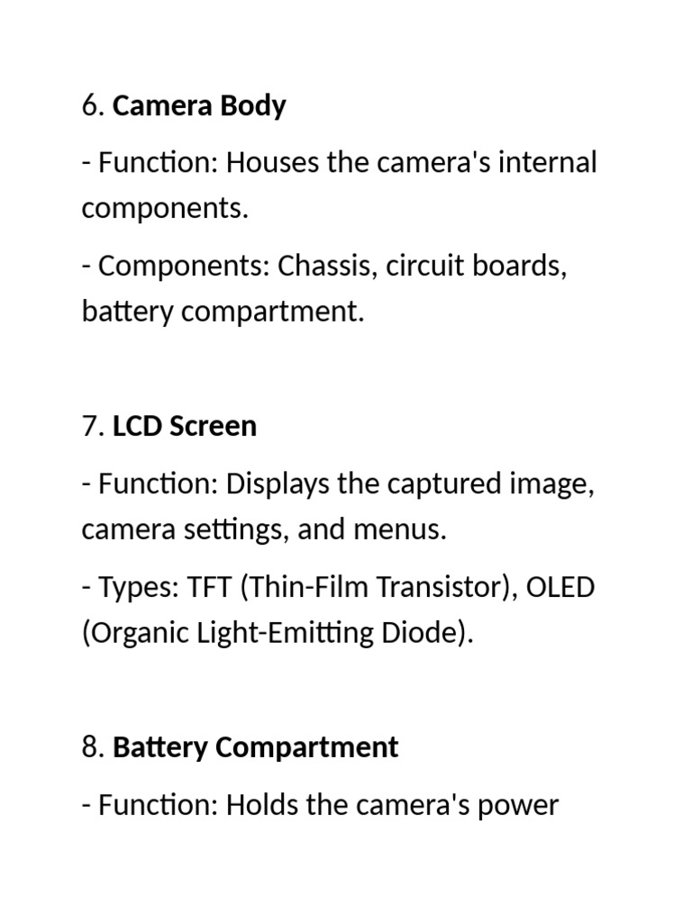 Essential Camera Parts and Functions | PDF
