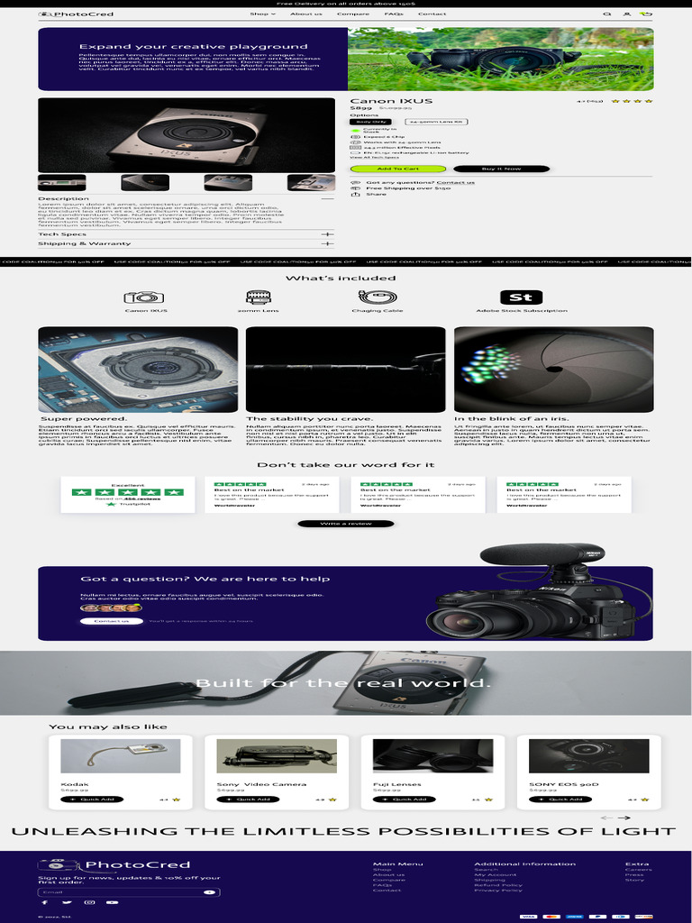 E-Commerce Site For Camera Store - Product Page | PDF