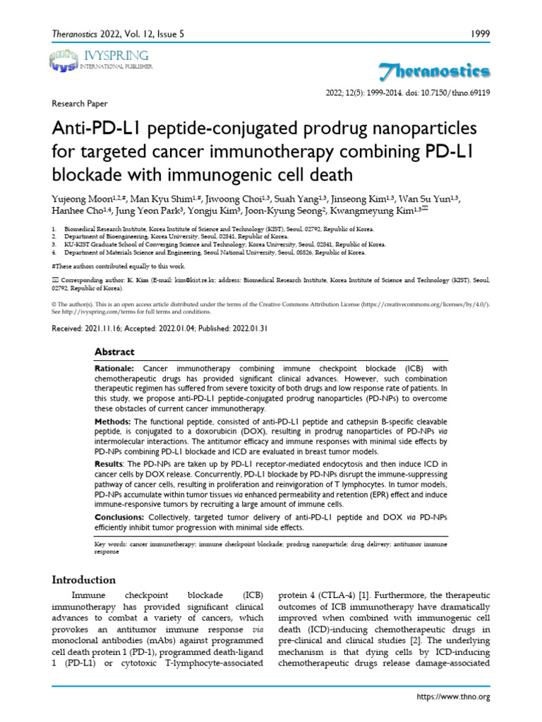 Anti-PD-L1 peptide | PDF | Immune System | Immunotherapy
