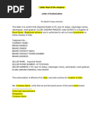 Distributor Authorization Letter Template | PDF