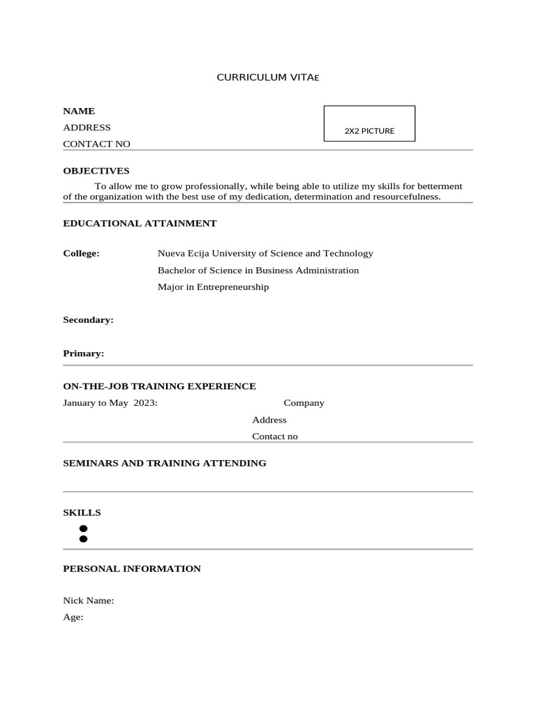 Sample Narrative Format | PDF