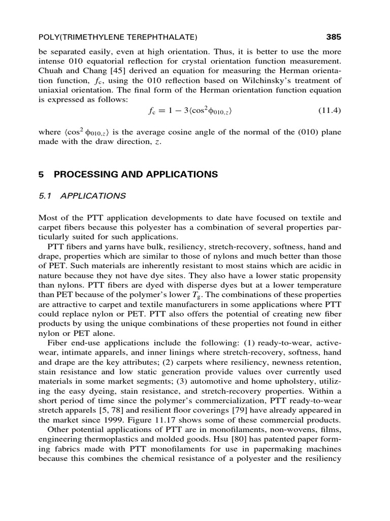 PTT Processing and Applications | PDF | Textiles | Nylon