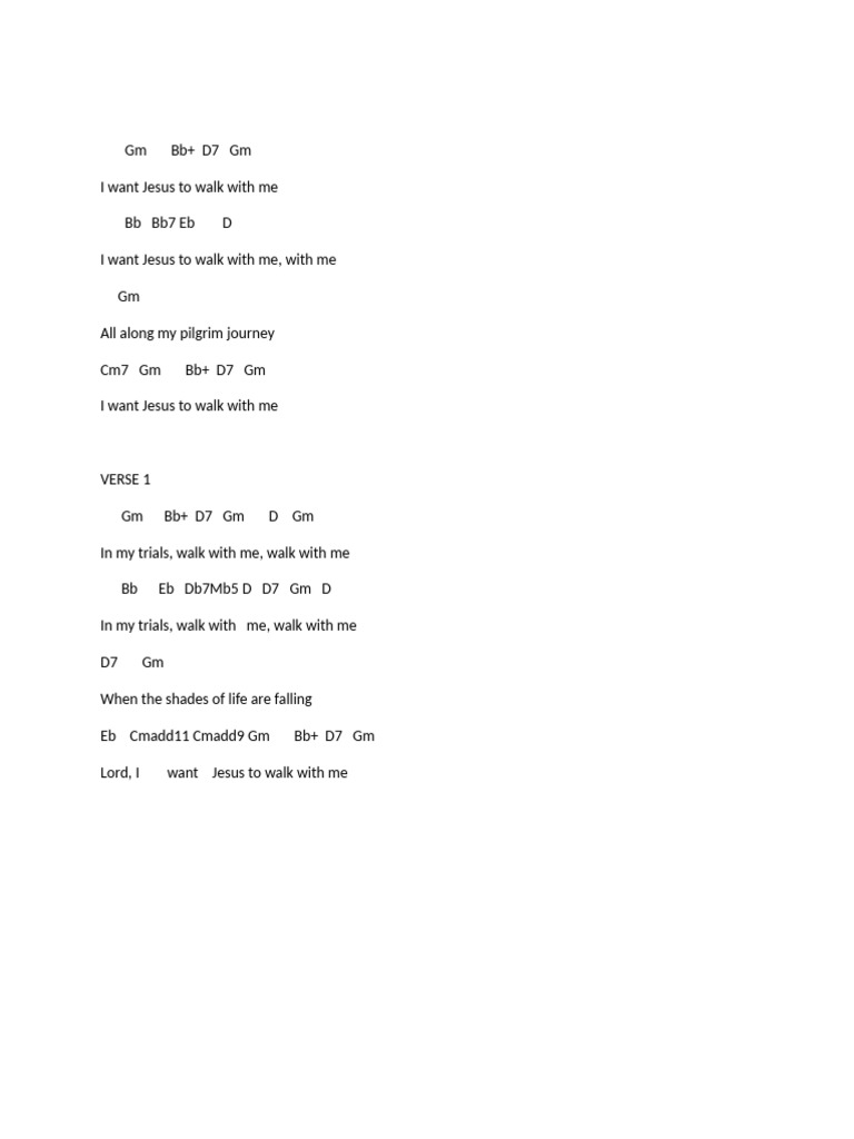 Walk With Me: Gospel Lyrics | PDF