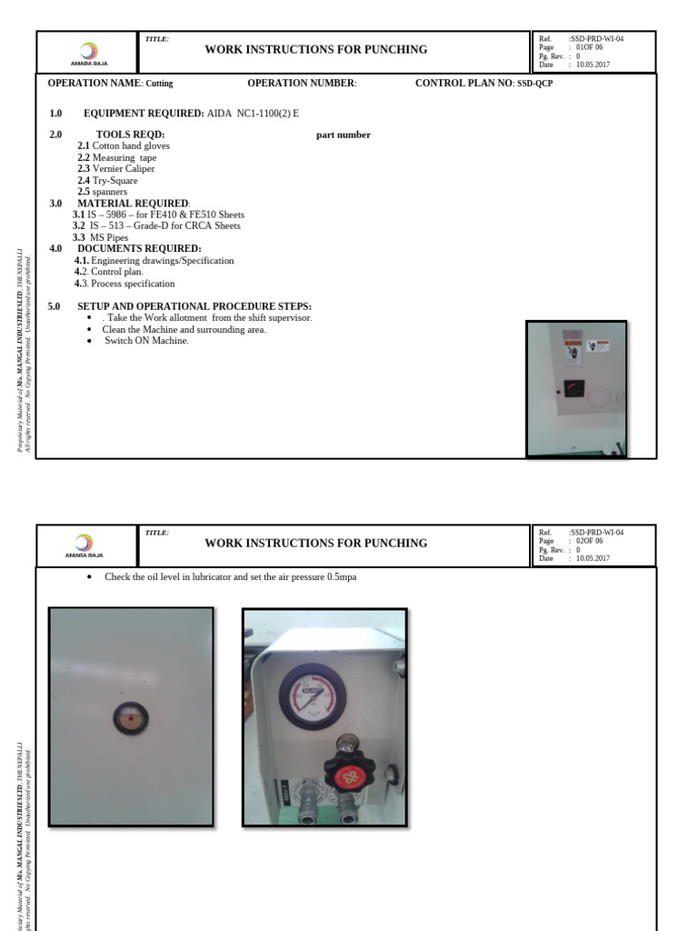 SSD-PRD-WI-04-PUNCHING process | PDF