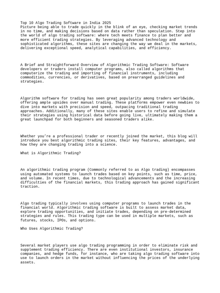 top-10-algo-trading-software-in-india-2025-pdf-algorithmic-trading