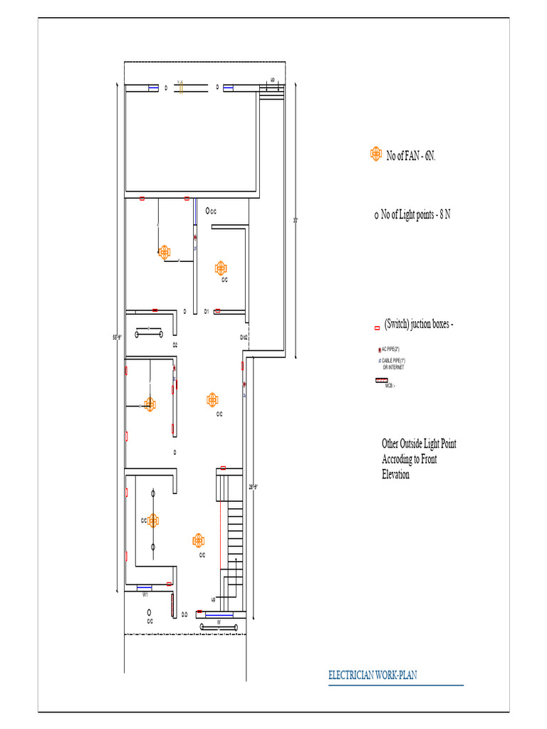 Electrician Work Plan and Light Points Layout | PDF