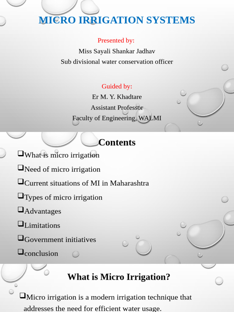 Micro Irrigation Systems | PDF | Irrigation | Environment